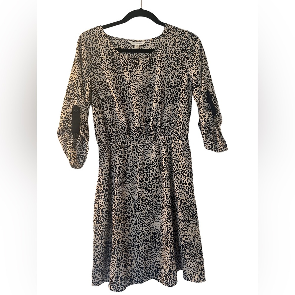 Charming Charlie leopard print dress with 3/4 length sleeve.  Size:M